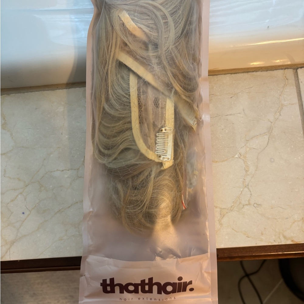 That Hair halo Blonde Hair Extensions 18”